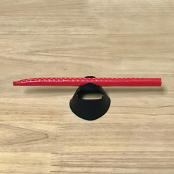 本革 １本挿し ステッドラー鉛筆ケース・シングル[革組子]：赤 2枚目の画像