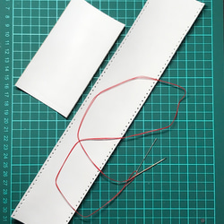 本革３本挿しペンケース [手縫い]ベースボールステッチ：白 10枚目の画像