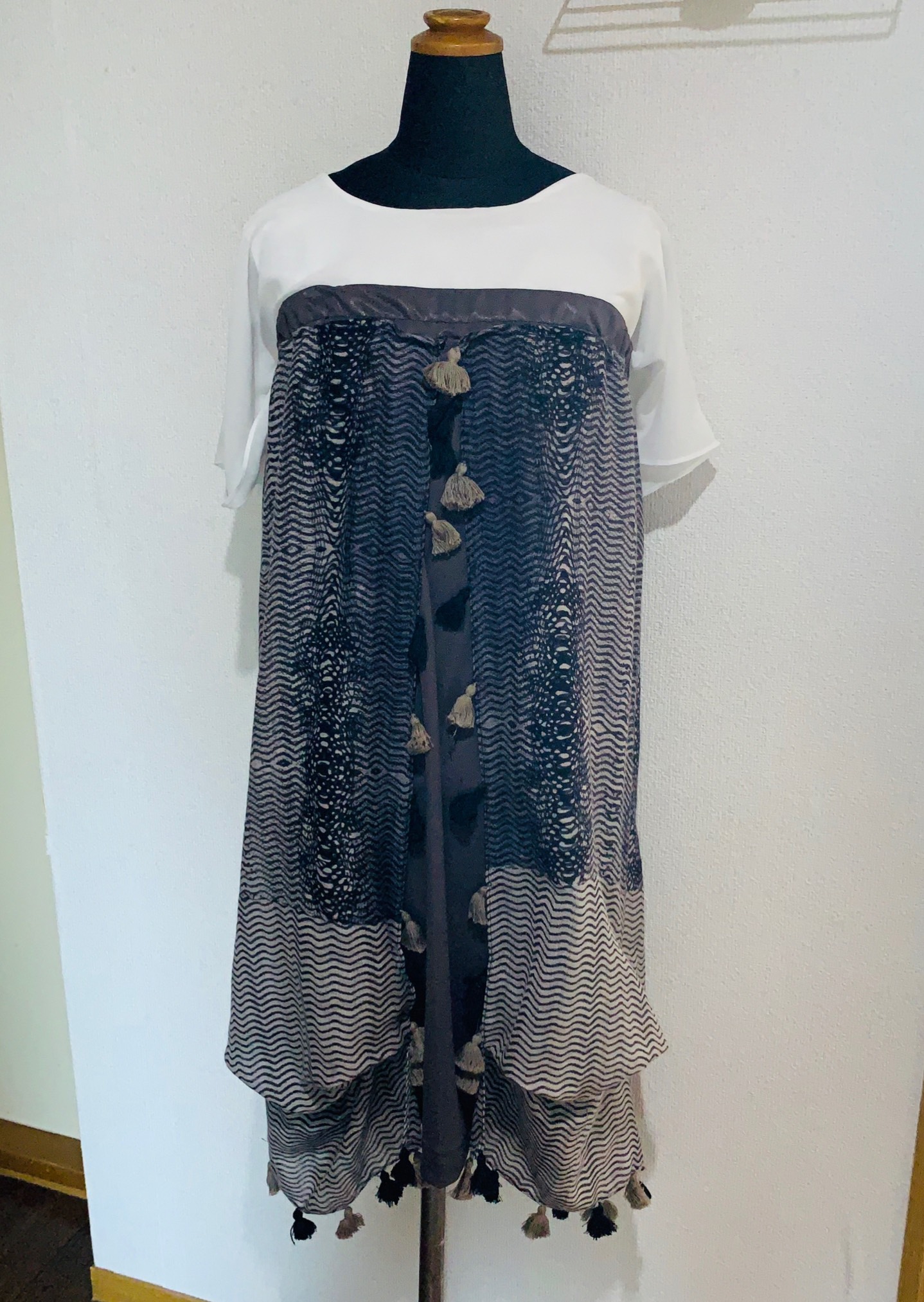 ハンドメイドチューブワンピース兼ロングスカート