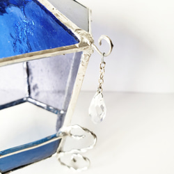 ステンドグラスのランプ・キャンドルホルダー・エリアスの秘密(ブルー) 2枚目の画像