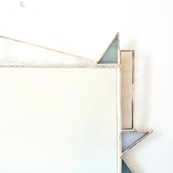 ステンドグラス　壁掛けミラー/鏡(海辺の貝殻) 4枚目の画像