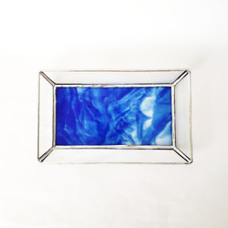ステンドグラスのトレイ・コバルトブルー 4枚目の画像