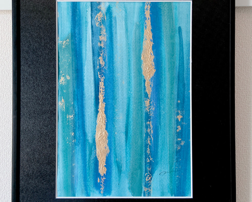 FLOW MARINE - モダンアート 抽象画 絵画 フレームアート グレー