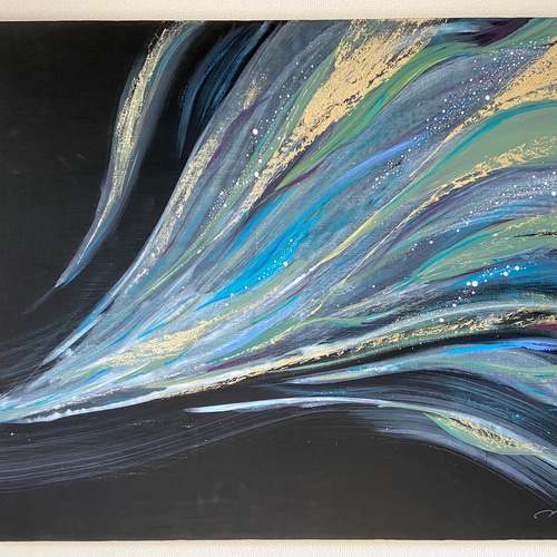 キャンバスアート 抽象画 油絵 絵画 モダン モノトーン モノクロ 波 高級感 大きなキャンバス壁アート抽象画、モダンな抽象画、キャンバスに