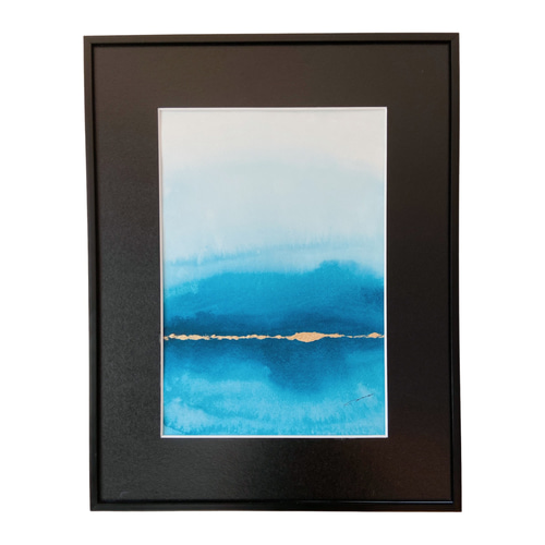 風景画『月光と海』／印刷物・A4サイズ・額縁等はついており