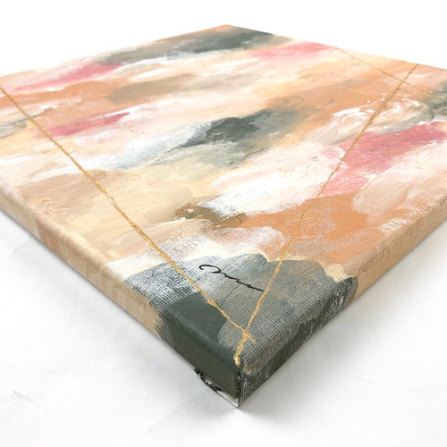 ピンク　ベージュ　グリーン　ゴールド　絵画　アート ツリーゴールド 80×60cm - アート・インテリア絵画の通販