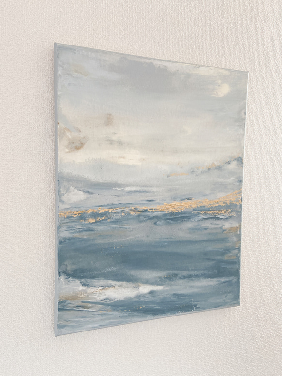 BORDERLESS - アート　絵画　シンプル　スタイリッシュ　ミニマル　グレー　淡い色　ホワイト　ベージュ　青　空 3枚目の画像