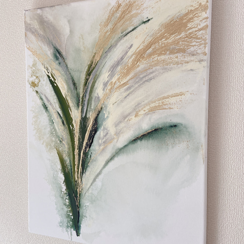 BLOOM - アート 抽象画 現代アート 立体的 爽やか ゴールド 緑  