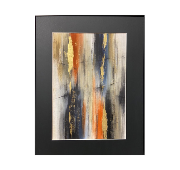 絵画 1S225-5 SAVANNA アート 絵画 オレンジ ブルー 紺 ネイビー ベージュ