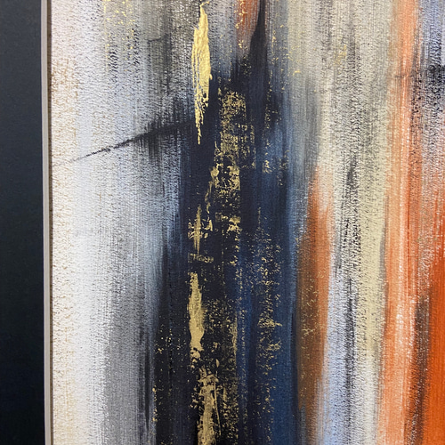 絵画 1S225-5 SAVANNA アート 絵画 オレンジ ブルー 紺 ネイビー ベージュ