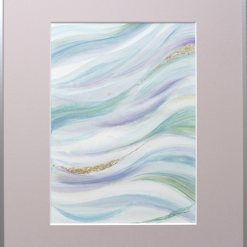 FLOW FOREST- アート 抽象画 現代アート 立体的 爽やか ゴールド 緑  