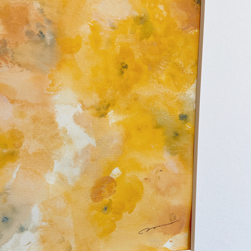 FLOWER FIELDS- アート 抽象画 現代アート 立体的 爽やか ゴールド 緑