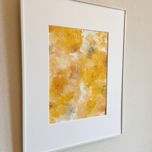 癒し絵画３点 BLOOM - アート 抽象画 現代アート 立体的 爽やか ゴールド 緑