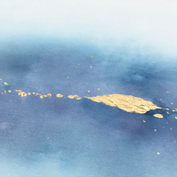 DEEP WATER アート　抽象画 　現代アート　ゴールド　ブルー　海　湖　水　青　ネイビー　金　絵画　シンプル 4枚目の画像