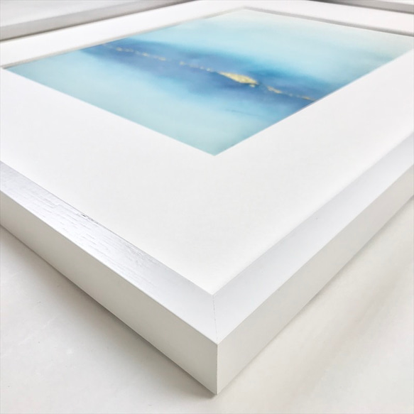 DEEP WATER アート　抽象画 　現代アート　ゴールド　ブルー　海　湖　水　青　ネイビー　金　絵画　シンプル 5枚目の画像