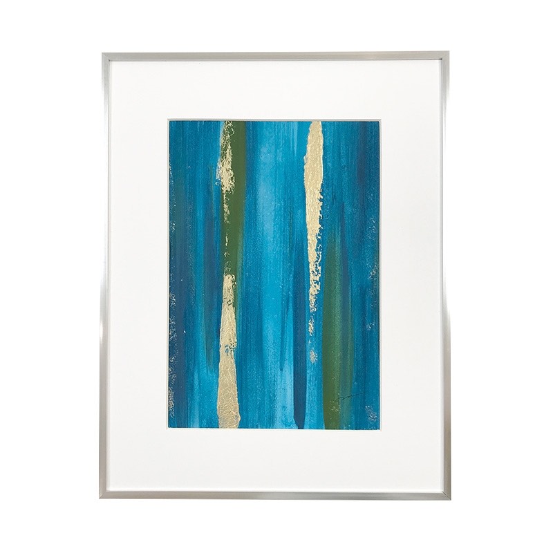 FLOW OCEAN アート 抽象画 絵画 フレーム 額縁 ゴールド 緑