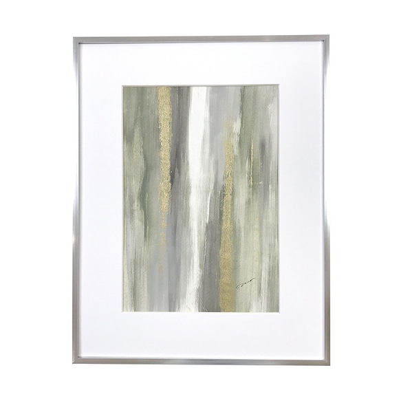 OLIVE アート 抽象画 絵画 フレーム 額縁 ゴールド 緑 グリーン ブルー