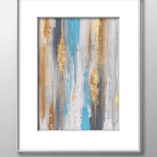 現代アート 62×44㎝ デニム 絵画 原画 抽象画 アートパネル