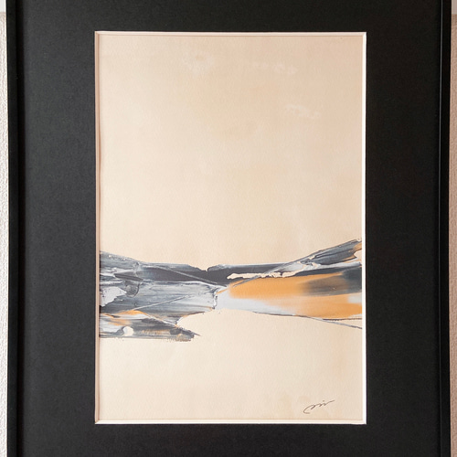 STRATA GOLD - アート インテリア 絵画 抽象画(A4サイズ) 現代美術