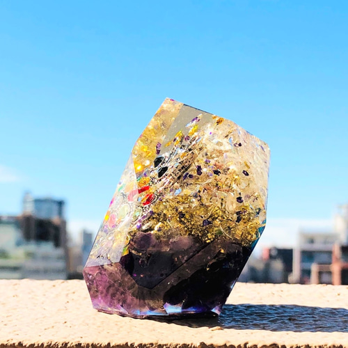 お求めやすくなりました。ジュエルフクロウ／鉱石型オルゴナイト 立体