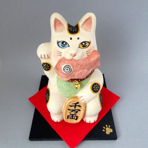 招き猫 正規スワロフスキー デコレーション 置物 縁起物