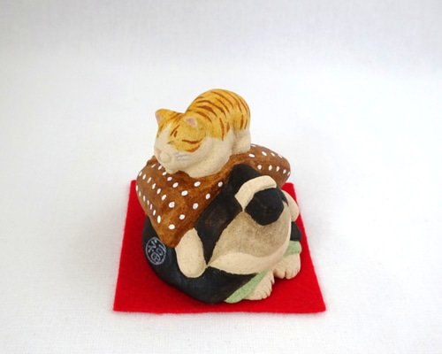 猫とお辞儀福助さん 小サイズ 縁起物 その他置物 ことほぎ 通販