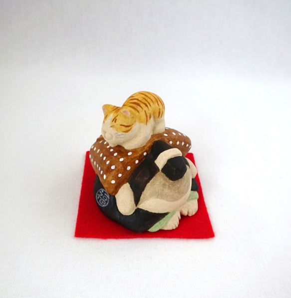 猫とお辞儀福助さん 小サイズ 縁起物 その他置物 ことほぎ 通販