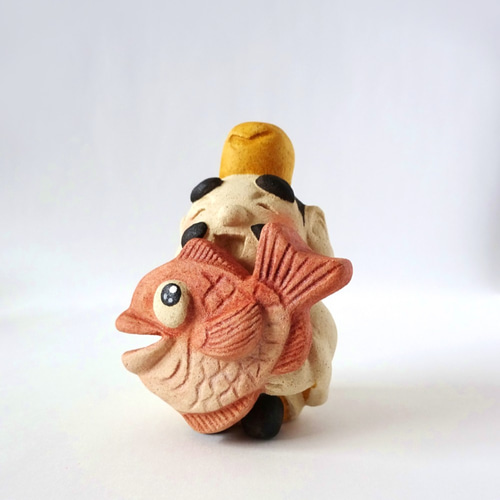 受注制作】七福神の恵比寿様 小サイズ 縁起物 その他置物