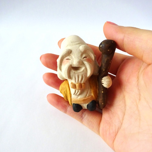 受注制作】七福神の福禄寿様 小サイズ 縁起物 その他置物 ことほぎ