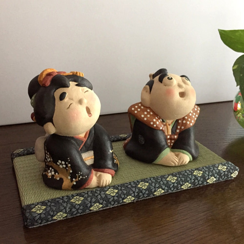 受注制作】福助さん お福さんセット 大サイズ 縁起物 その他置物 受注制作】福助さん お福さんセット 大サイズ 縁起物 その他置物