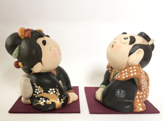 【※受注制作】福助さん お福さんセット　大サイズ　縁起物