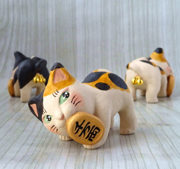 招き猫　OMG 受注制作】招き猫タマ(オス) 猫 招き猫 ことほぎ 通販 9830080
