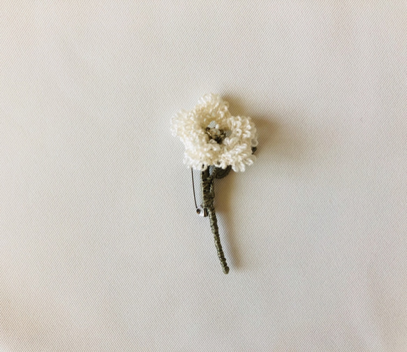 蝦夷の花 ブローチ　エゾオオヤマハコベ 2枚目の画像