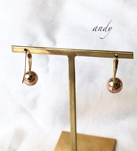 Swarovski Crystal Peal Rose Gold Elegant hook Earrings 4枚目の画像