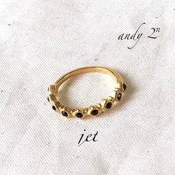 Swarovski Crystal Eternity Gold Ring《Jet or Crystal》 3枚目の画像