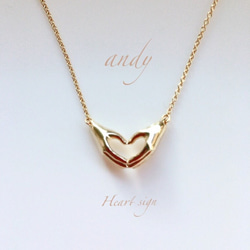 Heart Sigh Motif Gold Necklace 2枚目の画像