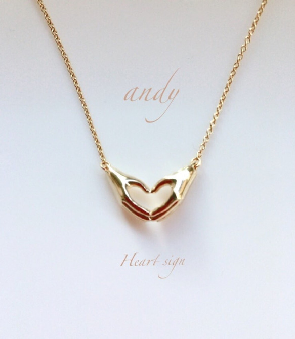 Heart Sigh Motif Gold Necklace 2枚目の画像