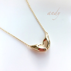 Heart Sigh Motif Gold Necklace 5枚目の画像