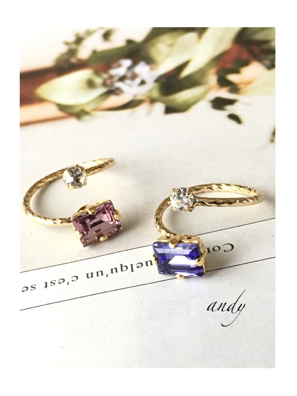 Swarovski Crystal Light amesist Folk Ring 7枚目の画像