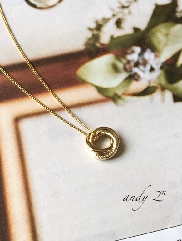 One Ring Motif Gold Necklace 4枚目の画像