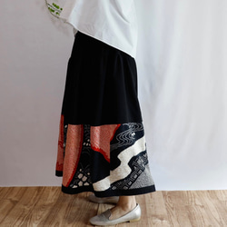 Kimono HAREGI Skirt Long -Using Vintage Kimono Fabrics 第6張的照片