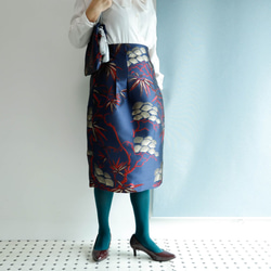 在庫ございます！ KABUKI SKIRT　-キモノチックな織り柄のスカート　ちょっとデザイン違いのセミタイト 2枚目の画像