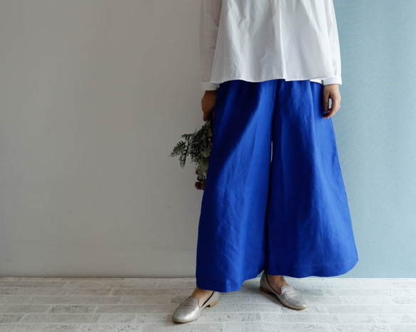 豐盈的高喬褲 寶藍色超長喇叭褲 第1張的照片