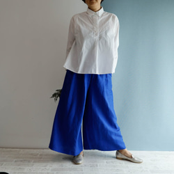 豐盈的高喬褲 寶藍色超長喇叭褲 第2張的照片