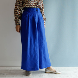豐盈的高喬褲 寶藍色超長喇叭褲 第6張的照片