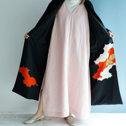 KIMONO LONG Coat -留袖を使ったドレスコート　1点ものです！　着物リメイク フォーマル にも! 4枚目の画像