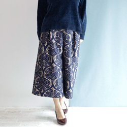 考文特花園灰色 Kimagure 系列高喬褲配錦緞圖案 第4張的照片