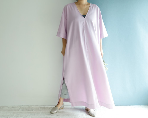 Spring Lavender Maxi Kaftan Dress 2WAY 層層疊疊的搭配 畢竟一年四季都會活躍 第3張的照片