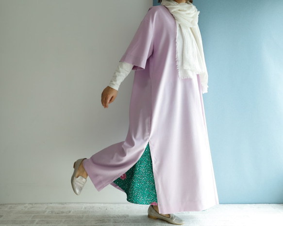 Spring Lavender Maxi Kaftan Dress 2WAY 層層疊疊的搭配 畢竟一年四季都會活躍 第5張的照片