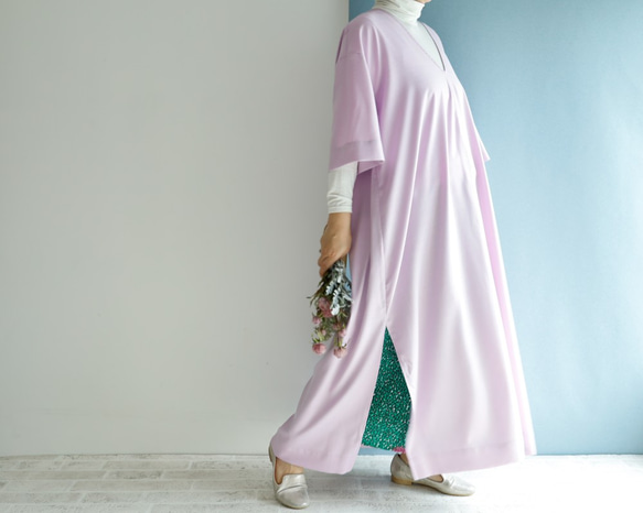 Spring Lavender Maxi Kaftan Dress 2WAY 層層疊疊的搭配 畢竟一年四季都會活躍 第8張的照片